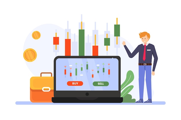 Vector stock exchange data illustration