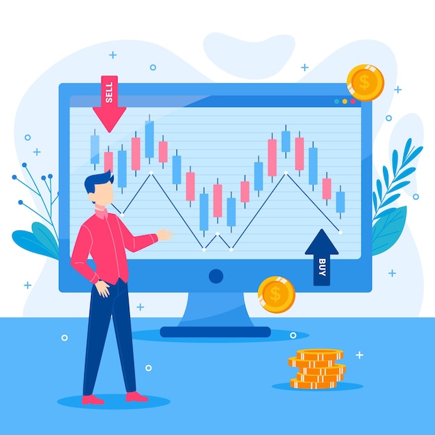 Vector stock exchange data illustration