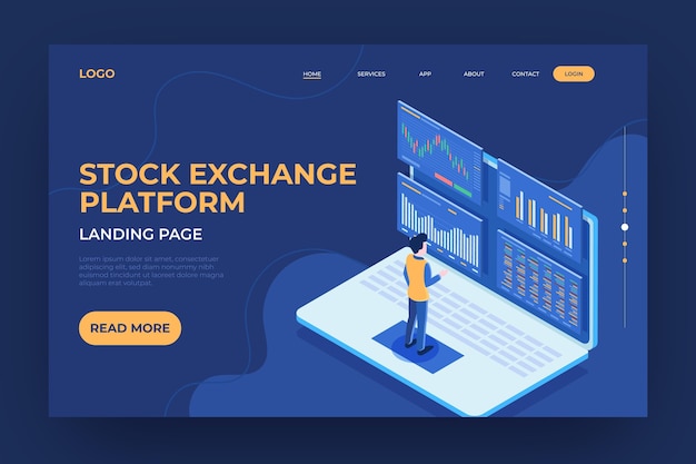 Stock exchange platform landing page