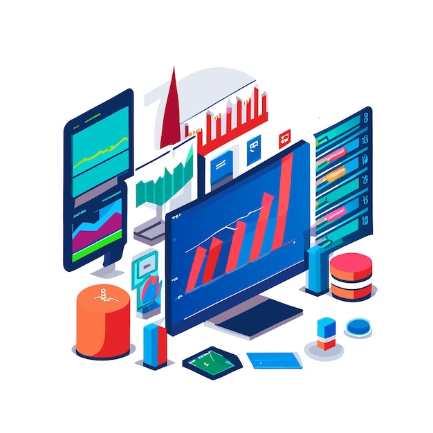 Vector stock financial trade market diagram business analysis chart vector illustration flat design