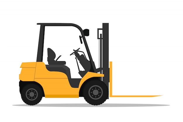 Vector stock forklift with fork extensions