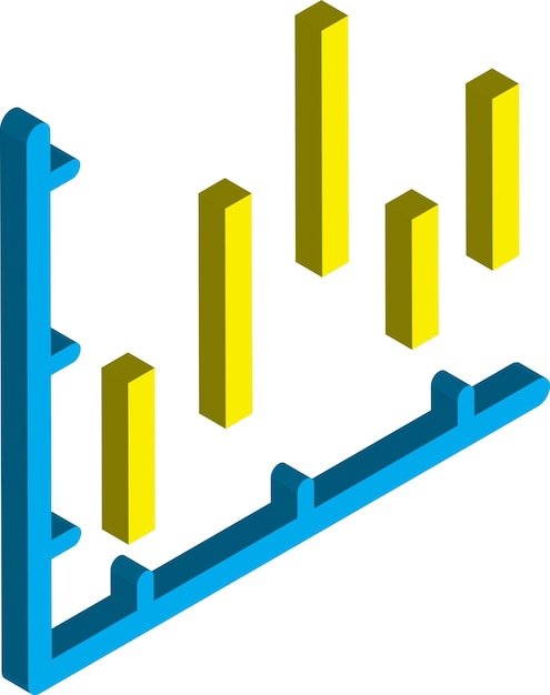 Stock grafiek illustratie in 3d isometrische stijl