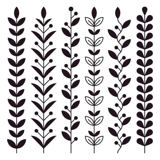 stock graphic branches with leaves and berries.