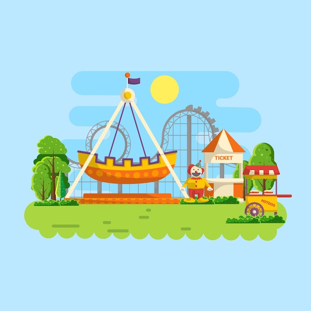 Stock Illustration of Flat design circus and carnival banners, headers, poster, background