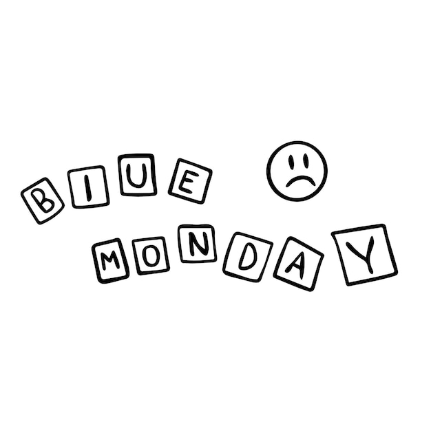 Stock image of a blue monday textxA