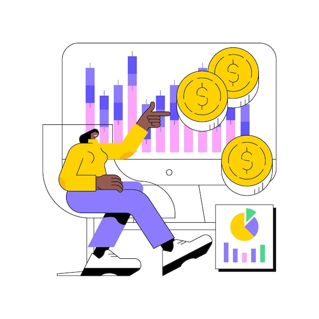 Vector stock market abstract concept vector illustration