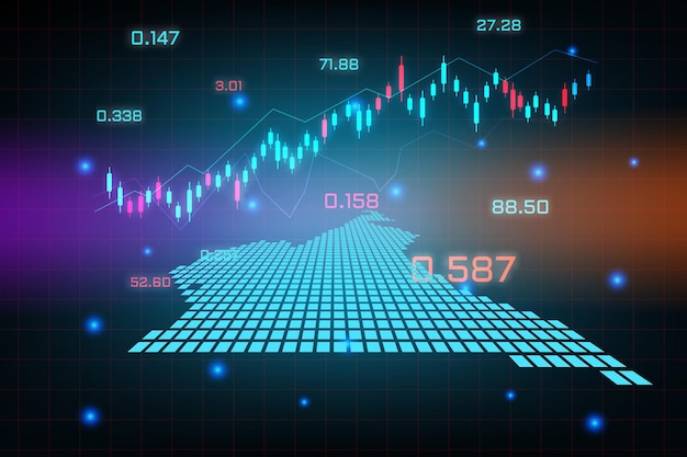 Stock market achtergrond of forex trading zakelijke grafiek grafiek voor financiële investering concept van kameroen kaart. bedrijfsidee en technologie-innovatieontwerp.