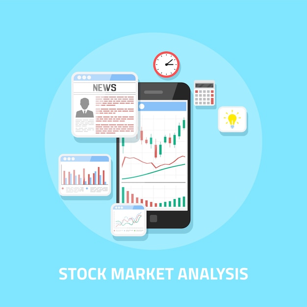 Stock market analysis concept, online forex trading, investment.