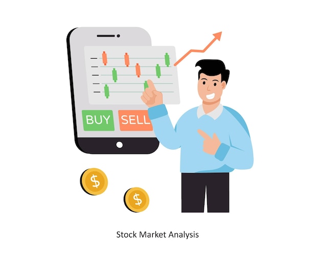 Stock Market Analysis concept vector illustration Data Analytics isolated On white Background