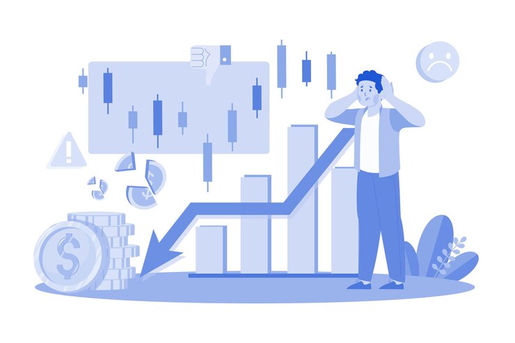 Vector stock market analysis illustration concept a flat illustration isolated on white background