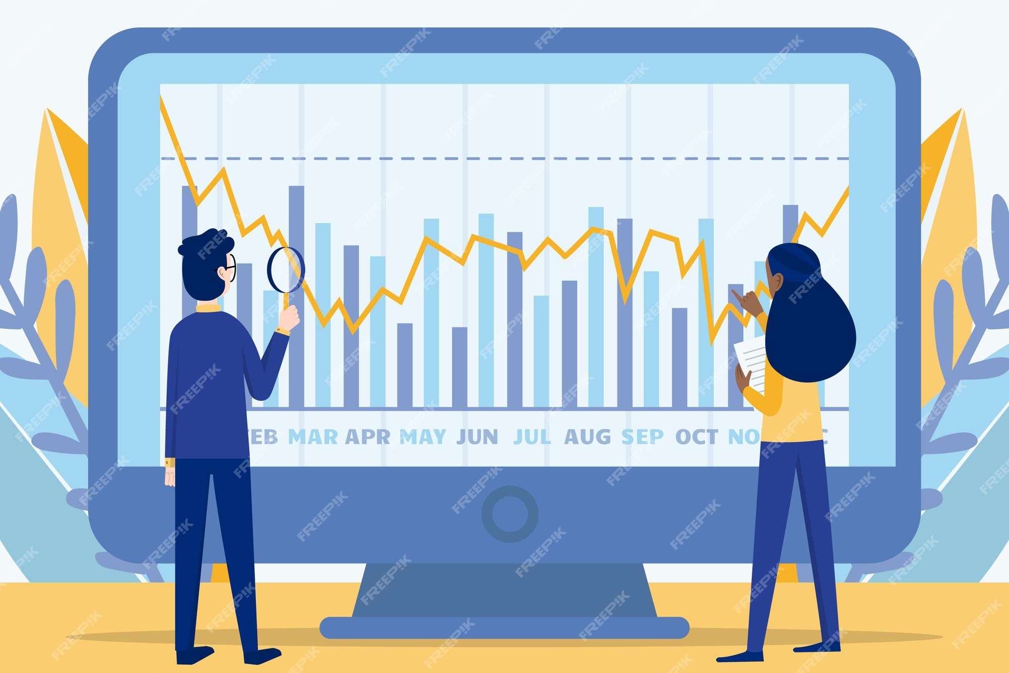 Premium Vector Stock market analysis