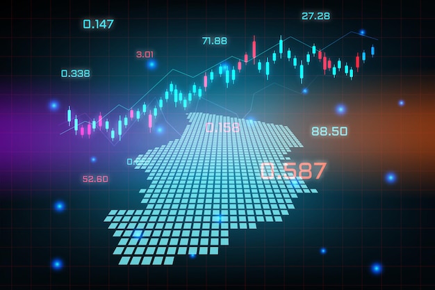 Stock market background or forex trading business graph chart for financial investment concept of chad map. business idea and technology innovation design.