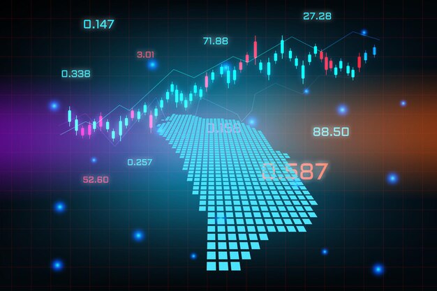 Stock market background or forex trading business graph chart for financial investment concept of Dominica map.