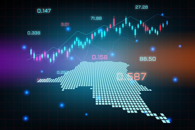 벡터 콩고 dr 지도의 금융 투자 개념에 대한 주식 시장 배경 또는 외환 거래 비즈니스 그래프 차트. 사업 아이디어와 기술 혁신 디자인.