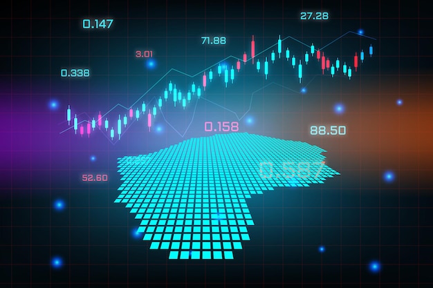 Фон фондового рынка или диаграмма бизнес-графика форекс для концепции финансовых инвестиций карты лесото. бизнес-идея и дизайн инновационных технологий.