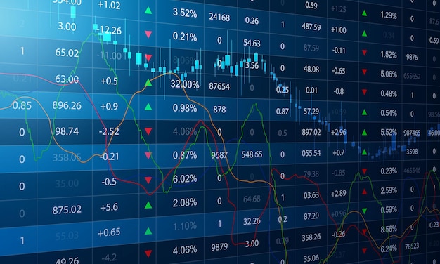 Affari del mercato azionario e concetti finanziari e rapporti tecnologia astratta