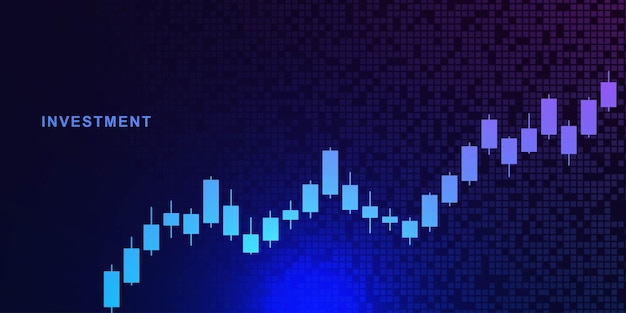 Stock market chart candlestick graph Financial investment forex trading and price exchange