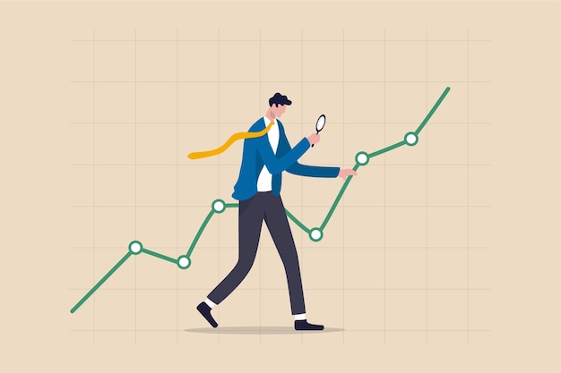 Stock market data analyse concept illustratie