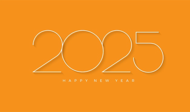 Stock market design with 2025 year concept Up trend for financial market Design with thin numbers on orange background