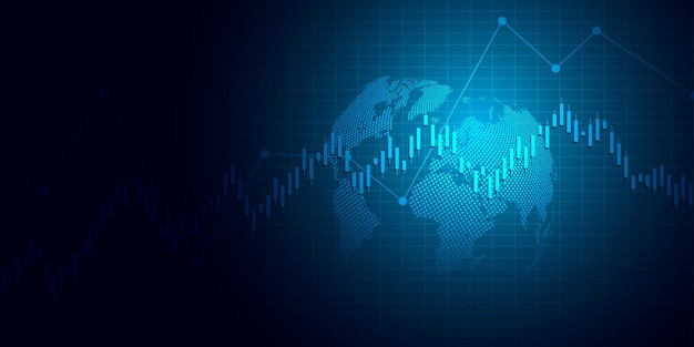 Vector stock market and exchange bullish point trend of graph