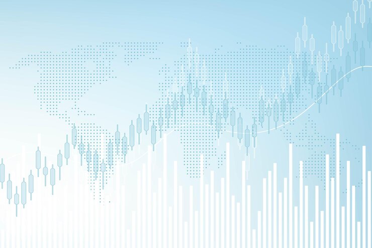 Vector stock market or forex trading business graph chart.