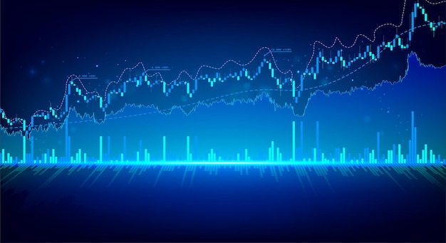 Grafico e grafico del mercato azionario del mercato azionario o forex trading grafico e grafico di borsa degli investimenti finanziari sfondo finanziario astratto illustrazione vettoriale