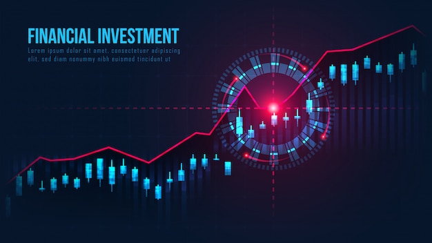 Grafico commerciale del mercato azionario o dei forex nel concetto grafico