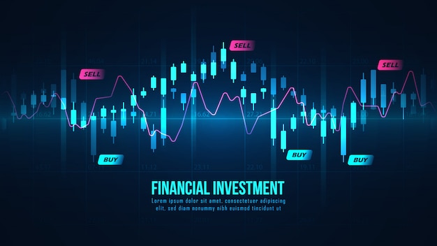 Grafico commerciale del mercato azionario o dei forex nel concetto grafico