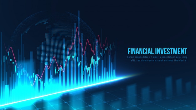 Grafico commerciale del mercato azionario o dei forex nel concetto grafico