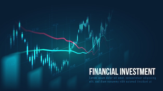 Stock market or forex trading graph