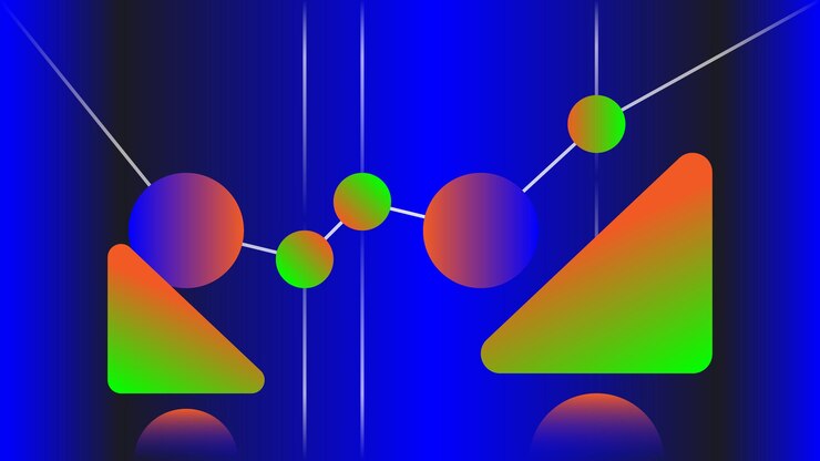 Vector stock market gamification vibrant ping pong scatter plot chart