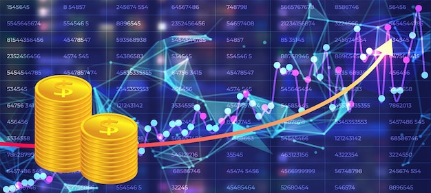 Vector stock market graph background concept of business investment