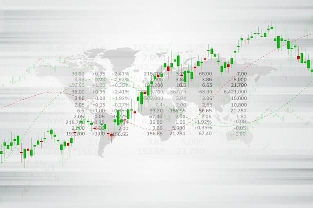 Grafico del mercato azionario o grafico di trading forex per rapporti di concetti aziendali e finanziari e investimenti su sfondo grigio illustrazione vettoriale