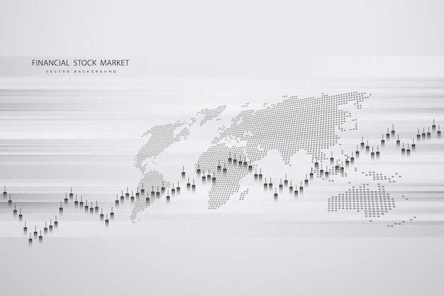 Vettore grafico del mercato azionario o grafico di trading forex per relazioni sui concetti aziendali e finanziari e illustrazione vettoriale di investimento