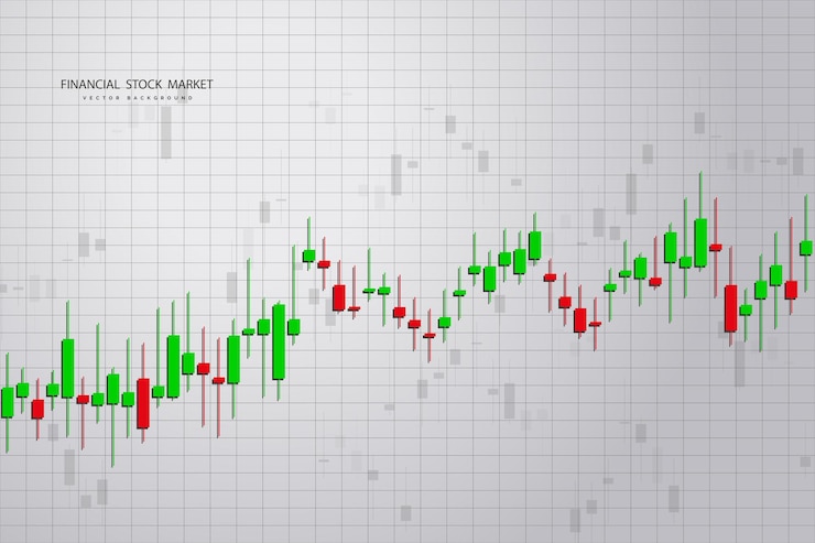 Vector stock market graph or forex trading chart for business and financial concepts reports and investment vector illustration