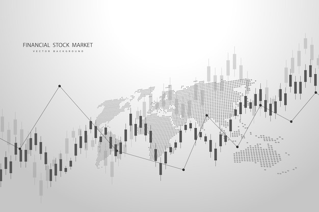 Vettore grafico del mercato azionario o grafico di trading forex