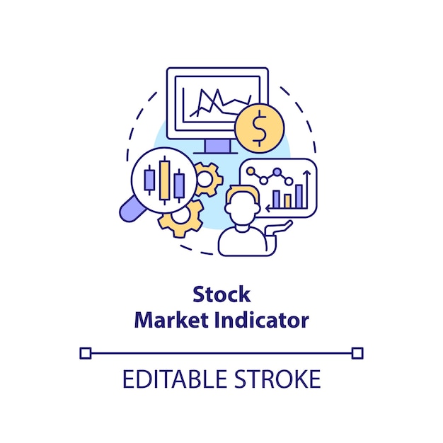 Stock market indicator concept icon