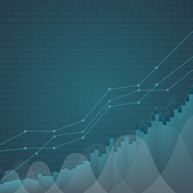 Vector stock market investment trading candlestick chart trend graphic vector design