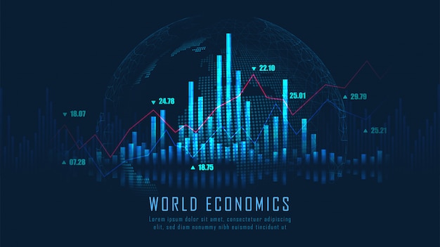 주식 시장 또는 외환 거래 그래프 배경