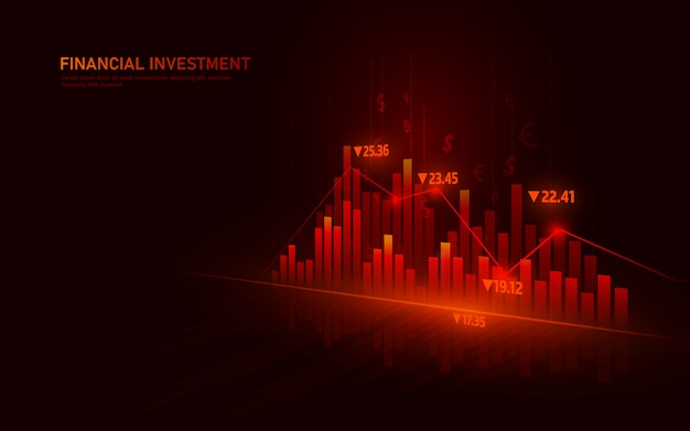 Фондовый рынок или форекс график в графической концепции подходит для финансовых инвестиций или экономических тенденций бизнеса.