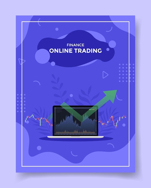 Stock market trading concept for template of banners flyer books and magazine cover