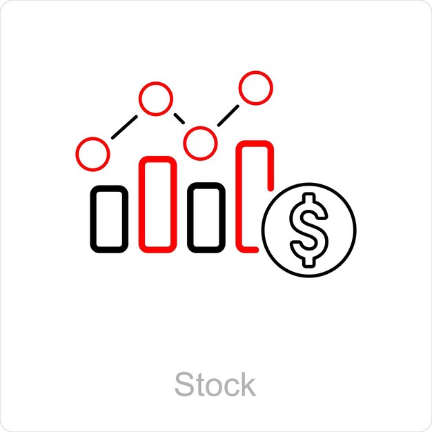 Vector stock and money icon concept