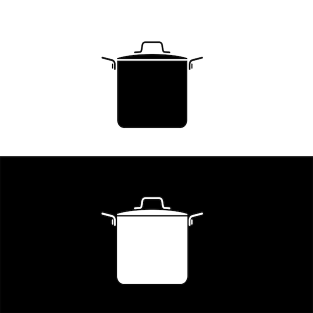 Vector stock pot silhouette flat vector isolated on black and white background for web tag label sticker