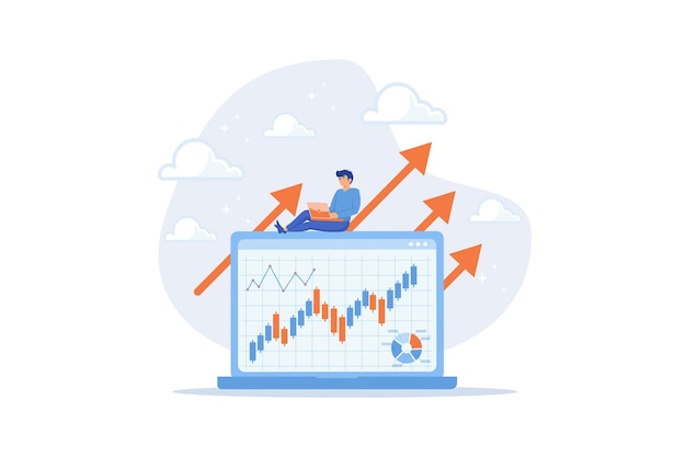 Stock trading investing technical analysis for investment financial graph and chart stock market