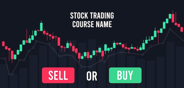 Stock trading is a chart that says stock trading course name.