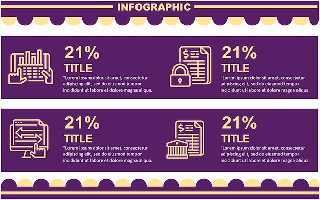 Modello di infografica titoli di borsa con 4 opzioni di disegno vettoriale