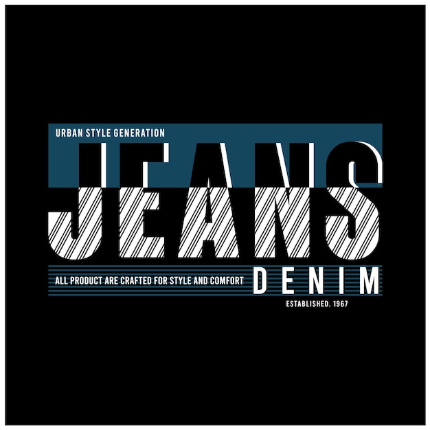 Stock vector jeans denim typography stylish for t shirt and apparel