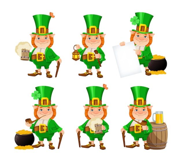 Vettore leprechaun vettoriali stock. buon giorno di san patrizio