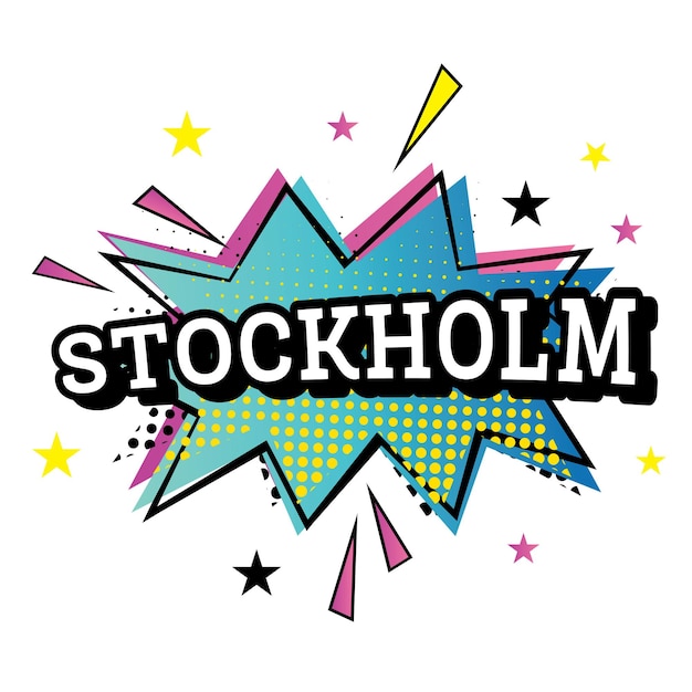 Stockholm Comic Text in Pop Art Style. Vector Illustration