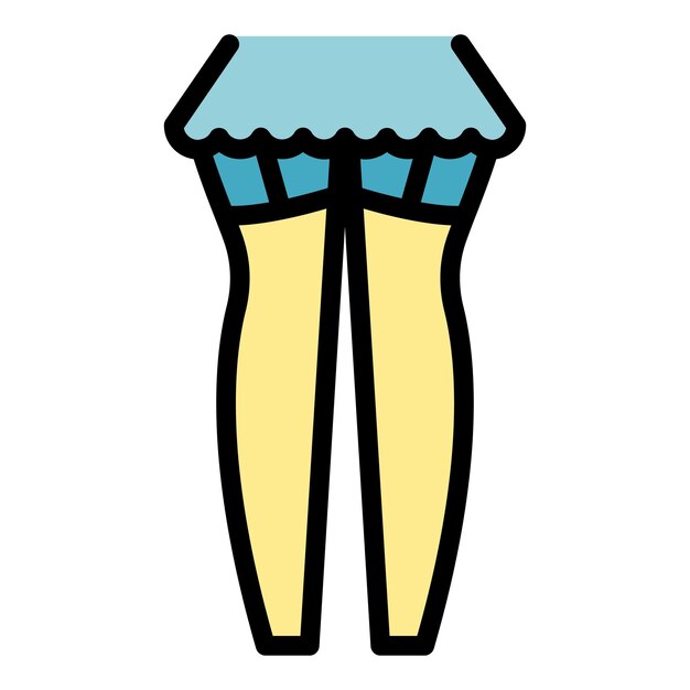 Vector stockings venous icon outline vector sticking compression woman varicose color flat